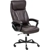 Beliani Chefsessel Dunkelbraun Kunstleder Gepolstert Höhenverstellung Drehbar Neigungsfunktion Ergonomische Form Bürostuhl Schreibtischstuhl Bürosessel