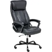 Beliani Chefsessel Schwarz Kunstleder Gepolstert Höhenverstellung Drehbar Neigungsfunktion Ergonomische Form Bürostuhl Schreibtischstuhl Bürosessel