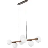 Licht-Erlebnisse Pendelleuchte Metall Glas H: max. 125 cm Braun Weiß G9 länglich Modern Hängelampe