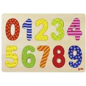 Goki Einlegepuzzle Zahlen 0-9, bunt