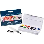 Derwent Watercolour Paint Pans 12stk inkl. waterbrush