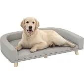 PawHut Hundebett Hundesofa Polyester MDF Grau 98L x 67B x 25H cm
