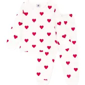 Petit Bateau Pyjama in Weiß/ Rot - 140