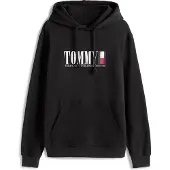 Tommy Hilfiger Schwarzer Baumwoll-Herren-Hoodie