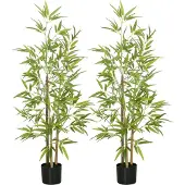 HOMCOM 2er Set Künstliche Bambus Groß 120 cm
