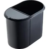 Helit H6103995 - Duo-System-Papierkorb, oval/umlaufender Griffrand, schwarz