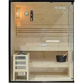 HOME DELUXE - Traditionelle Sauna - Shadow L - 150 x 120 x 190 cm - für 3 Personen - hochwertiges Fichtenholz, inkl. Saunaofen, Saunazubehör I Dampfsauna Aufgusssauna Finnische Sauna Sauna