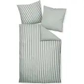 Janine Edelflanell Bettwäsche Chinchilla S 78060 155x200 cm + 80x80 cm salbeigrün