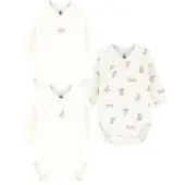 Petit Bateau Wickelbody l/ä - 3er-Packung - Weiß - - 3 mt - Body L/Ä