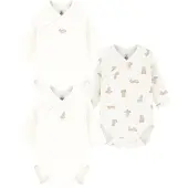 Petit Bateau Wickelbody l/ä - 3er-Packung - Weiß - - 6 mt - Body L/Ä