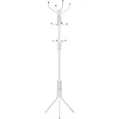 Songmics Garderobenständer RCR19W, weiß, mit 12 Haken, aus Metall, 182 x 44cm