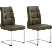 ByLiving Esszimmerstuhl "Marlen XXL", braun (vintage braun, verchromt), B:47cm H:96cm T:62cm, Stühle, Esszimmerstuhl, bis zu 150 kg belastbar, Vintage-Bezug, Freischwinger