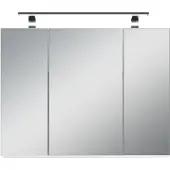 ByLiving Spiegelschrank Spree, Breite 80 cm, mit LED-Beleuchtun, mit Schalter- und Steckdosenbox, Badezimmerschrank mit Spiegeltüren