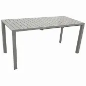 Degamo Gartentisch Esstisch Ausziehtisch BAGO 120/162x70cm, Aluminium silbergrau, wetterfest
