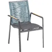 Kettler Diamond Stapelsessel Aluminium/Rope Blau|Dunkelgrau 0103902-7730
