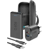SBS Always on Charge KIT, 10000 mAh, Schwarz