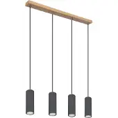 Globo Pendellampe Robby 4-Licht Holz