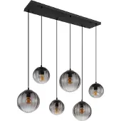 Globo Hängelampe mit 6 Leuchten Dallerta Rauchglas
