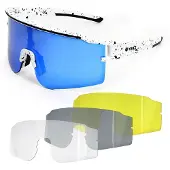 Yeaz Sport-Sonnenbrille Weiß/Blau SUNTHRILL Set