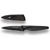 Echtwerk Gemüsemesser "BlackSteel" Schälmesser, Edelstahl, hohe Schneidfestigkeit, Klingenlänge 9 cm