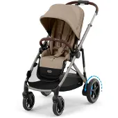 Cybex e-Gazelle S, Betthimmel, Traditioneller Kinderwagen, Unisex, Faltbar, Beige, Graubraun