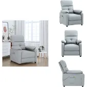 vidaXL Massagesessel Hellgrau Stoff - Massagesessel