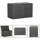 The Living Store Garten-Aufbewahrungsbox 180 L Schwarz PP Rattan