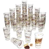 MamboCat 48er Set CANDY Latte Macchiato Gläser mit Schrift-Dekor 380ml