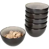 MamboCat 6x Reactive Glaze Dark Cement Pudding-Schale 240ml Schüssel Grau Nüsse Obst