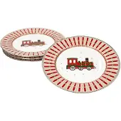MamboCat 4x Polar Train Kuchenteller 4 Personen Porzellan Dessert-Teller Weihnachten