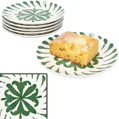 MamboCat 6x Wald grün Kuchenteller Steingut 6 Pers. Dessertteller Frühstück Weihnachten