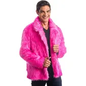 Chaks Jacke - Kunstfell: Fuchsia