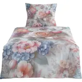 TRAUMSCHLAF Bettwäsche Bloom Vision, 3D Optik 155x220 cm + 80x80 cm
