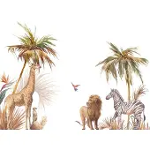 A.S. Création Vliestapete "Safari Fototapete Tiere Aquarell Beige Braun" matt strukturiert