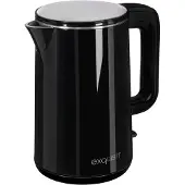 Exquisit Wasserkocher WK 6103 SWI | 1,5 Liter Volumen | 360 Grad Sockel | 2200 Watt | Integrierter Filter | automatische Abschaltung | doppelwandig | Wasserstandsanzeige | verdecktes Heizelement