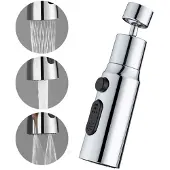 INF Sprühkopf für Küchenarmatur, 3 Positionen, 720 drehbar, Wasserhahnbrause Silver