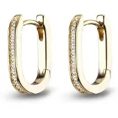 Jette Damen-Creolen 925er Silber 28 Zirkonia Jette Gold