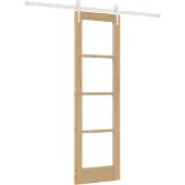 vidaXL Schiebetür Natur 61 x 198,5 cm Massivholz Kiefer und Glas