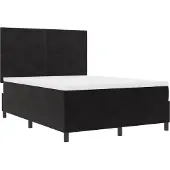 vidaXL LED Boxspringbett mit Kopfteil Schwarz 140 x 200 cm Samt