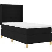 vidaXL Boxspringbett mit LED-Lichtleisten Schwarz 80 x 200 cm Stoff