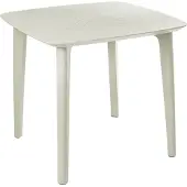Beliani Gartentisch hellbeige Kunststoffgestell 4-Sitzer wetterfest für Garten Terrasse Außenbereich Outdoor