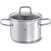 Fissler Viseo / Edelstahl-Topf (2,1 L - Ø 16 cm) Kochtopf mit Glas-Deckel, Innenskalierung, Schüttrand, Induktions-Kochtopf, energiesparend, für alle Herdarten - auch Induktion