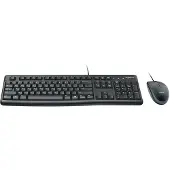 Logitech MK120, Volle Größe (100%), Kabelgebunden, USB, QWERTY, Schwarz, Maus enthalten