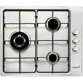 CATA GI 6021 X, Schwarz, Edelstahl, Integriert, 60 cm, Gaskochfeld, Edelstahl, 3 Zone(n)
