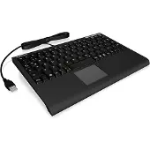 Keysonic ACK-540U+ (UK) Mini-Tastatur, SoftSkin, Smart-Touchpad, USB, schwarz, Mini, Kabelgebunden, USB, Membran Key Switch, QWERTY, Schwarz