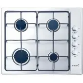 CATA GIB 6004 X, Schwarz, Edelstahl, Integriert, 60 cm, Gaskochfeld, Edelstahl, 4 Zone(n)