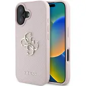 GUESS Pu Grained 4g Metal Logo Iphone 16 Handyhülle
