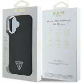 GUESS Guhmp16Mpgtspsk Iphone 16 Plus 6.7 Schwarz/Schwarz Hardcase Grained Triangle Magsafe