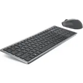 Dell Pro Plus kompakte Tastatur und Maus – KM7120W - spanisch (QWERTY), Volle Größe (100%), Kabellos, RF Wireless + Bluetooth, QWERTY, Grau, Titan, Maus enthalten