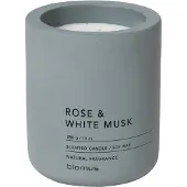 Blomus Duftkerze Fraga Rose & White Musk Grey Flintstone 55 Stunden 9 cm